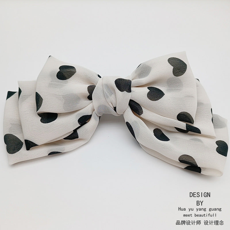 Wholesale Bow Ponytail Love Polka Dot Spring Clip